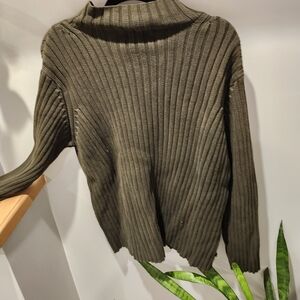 2x Olive Ribbed Ralph Lauren Cowlneck Sweater